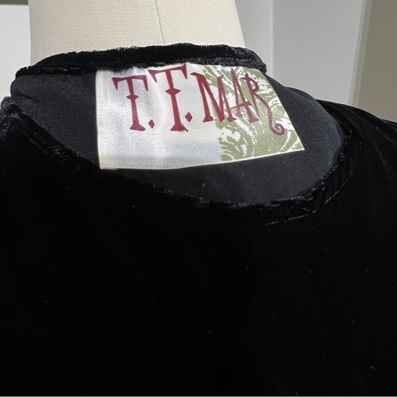 450$ TT MAR SHEER DRESS VELVET POCKETS SIZE SMALL - Picture 4 of 9